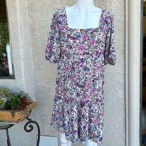 BCBGeneration floral print baby doll dress mini sz large